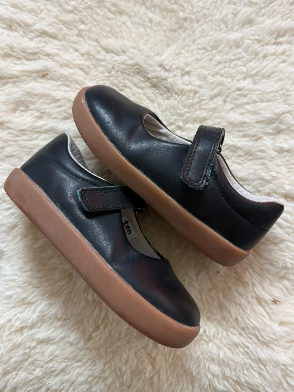 Ten Little Black Mary Jane Shoes, Size 8.5